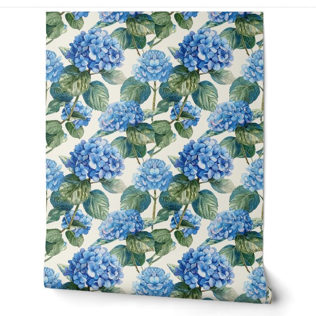 Papier peint Blue Hydrangeas (Déroulement)