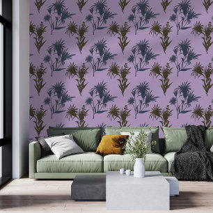 Papier Peint Boho Botanique Fleur Motif Lavande