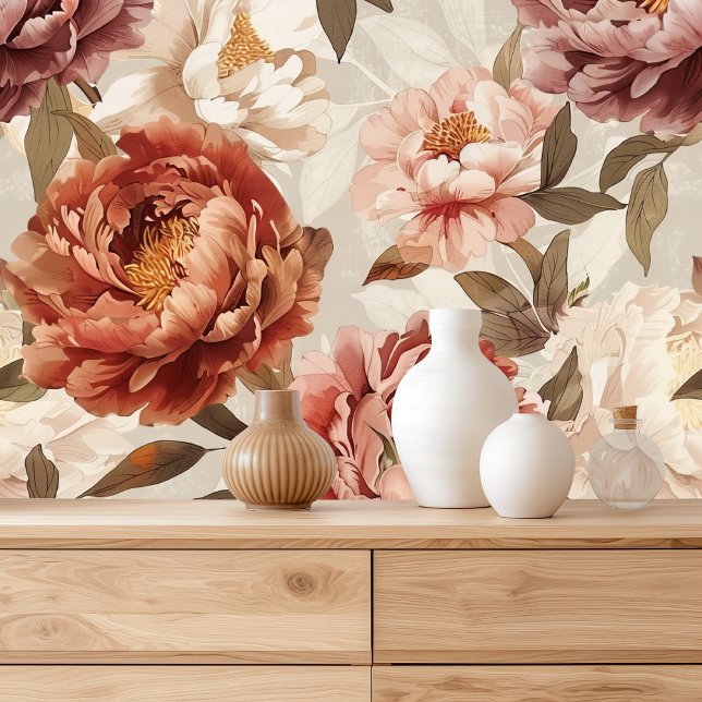 Papier Peint Boho Peony Floral (Créateur téléchargé)