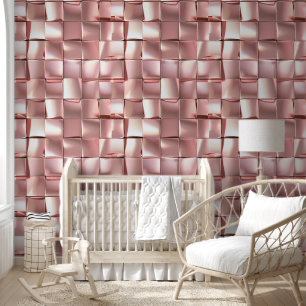 Papier Peint Boho Soft Blush Pink Pastel Luxueux Rose Gold Bloc