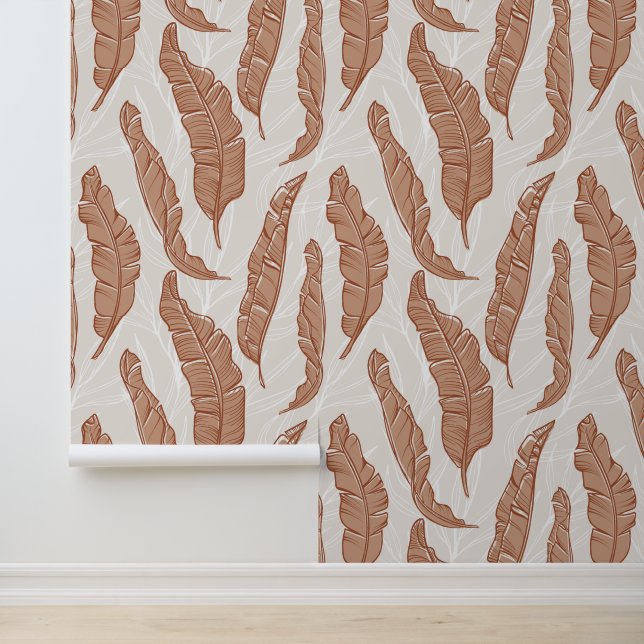 Papier Peint Boho Tropical Banana Feuilles (Application)