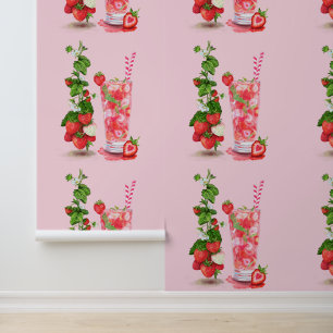 Papier Peint Boisson fraise fraîche