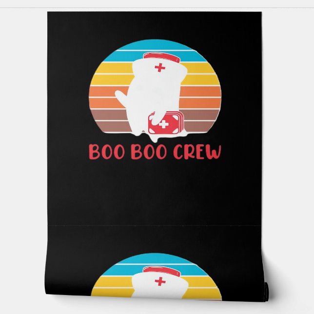 Papier Peint Boo Boo Crew Nurse Funny Ghost Halloween Classique (Déroulement)