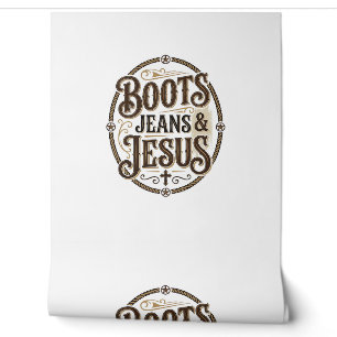 Papier Peint Boots Jeans & Jésus Foi Occidentale Vintage