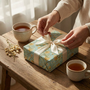 Papier peint Botanique Art Nouveau - Mint Green