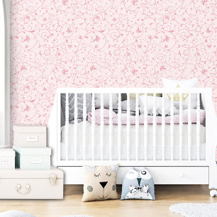 Papier Peint Botanique rose tourbillon Floral modèle moderne fi