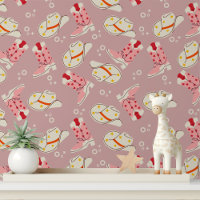 Bottes de fille rouge rose Casquette Motif occiden