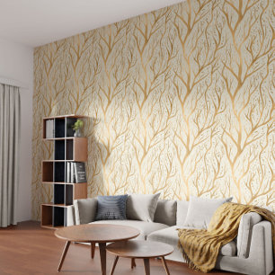 Papier Peint Branches de l'arbre d'or - modifier la couleur arr