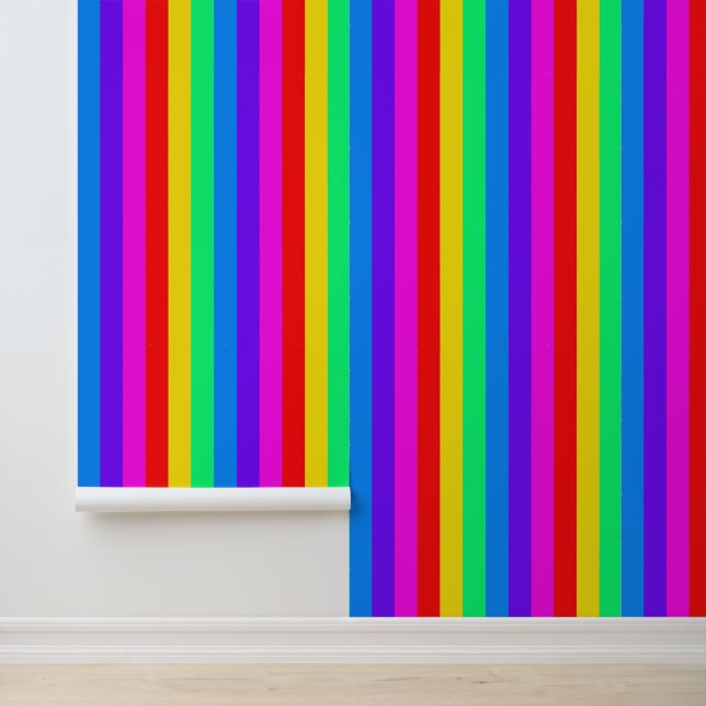 Papier Peint Bright Rainbow Stripe (Application)