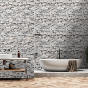 Papier Peint Brique en pierre blanche rustique