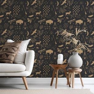 Papier Peint Buffalo Adventures Tan sur N'importe quel Arrière 
