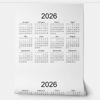 Papier Peint Calendrier minimaliste simple 2026