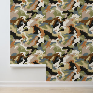 Papier Peint Camouflage classique vert