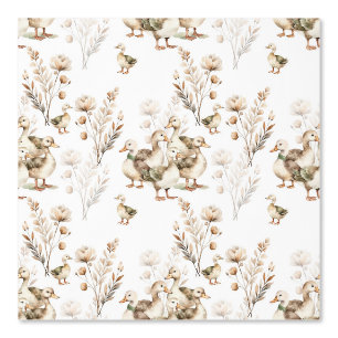Papier Peint Canards et fleurs de prairie