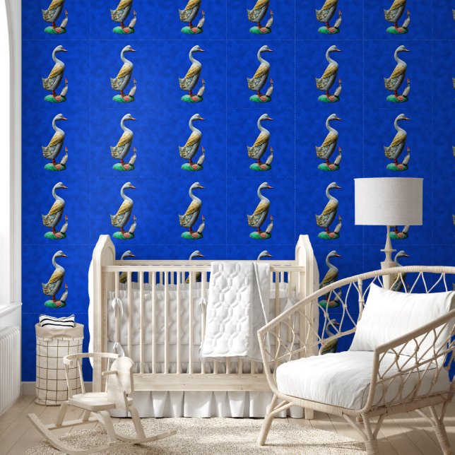 Papier Peint Canards patinés en bois (Enfants)