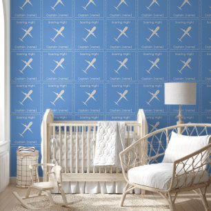 Papier Peint Capitaine personnalisée Avion Blue Fun Kids Room