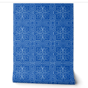 Papier Peint carreaux bleu cobal
