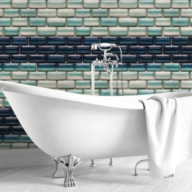 Papier Peint Carreaux de brique bleu Ombre (Créateur téléchargé)