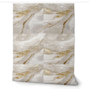 Papier Peint Carreaux de plâtre en or blanc