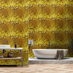 Papier Peint Carreaux en mosaïque d'or Elégant Peel moderne et