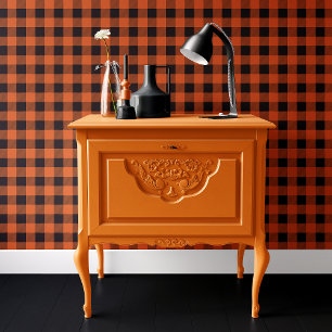 Papier Peint Carreaux orange et noir de Halloween Buffalo