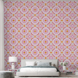 Papier Peint carreaux ornement imprimer motif rose