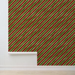Papier Peint Carrelage festif rayures de Noël motif