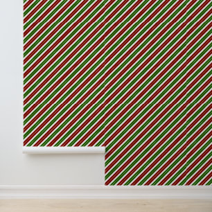 Papier Peint Carrelage festif rayures de Noël motif