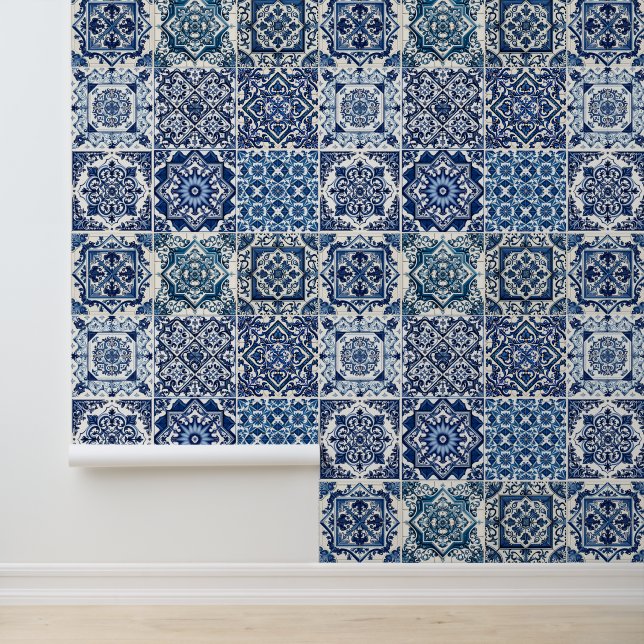 Papier Peint Carrelage méditerranéen, Portugais, Azulejo, Majol (Application)
