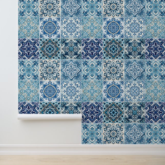 Papier Peint Carrelage méditerranéen, Portugais, Azulejo, Majol (Application)