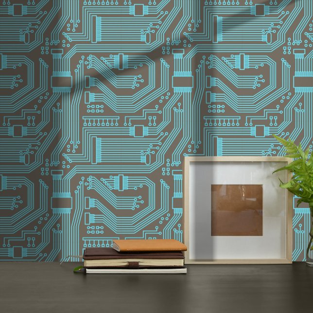 Papier Peint Carte Motif Turquoise ID245 (Créateur téléchargé)