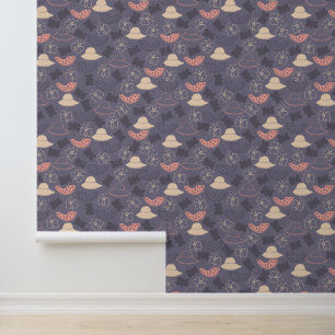 Papier Peint Casquette violet papillon Motif