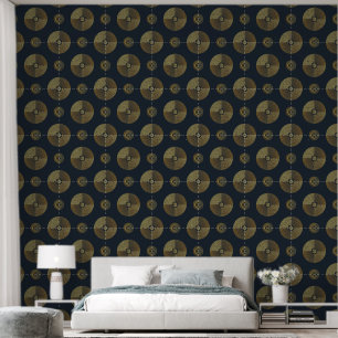 Papier Peint Cercles Art Déco Or Moderne
