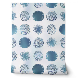Papier Peint Cercles de forme libre bleu marine contemporaine