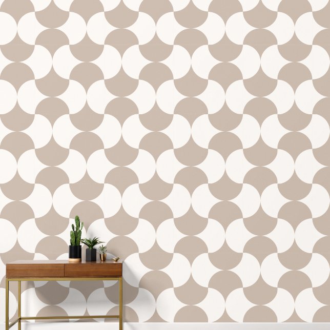 Papier Peint Cercles géométriques Motif beige (Couloir)