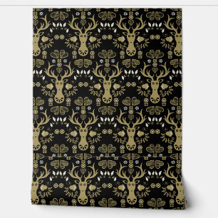 Papier Peint Cerf d'art populaire scandinave