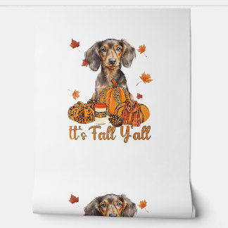 Papier Peint C'Est Automne Y'all Dachshund Chien Automne Écharp