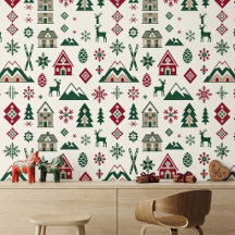 Chalet Alpin Nordique | Art Populaire de Noël Renn