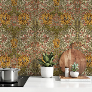 Papier Peint Chaleureux Vintage Floral William Morris Honeysuck