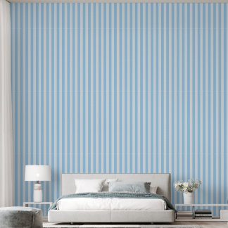 Papier Peint Chambre de garçons minimaliste bicolore bleu à ray