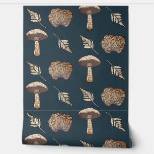 Papier Peint Champignons et fougères automnaux