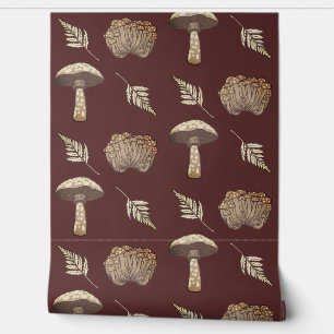 Papier Peint Champignons et fougères automnaux