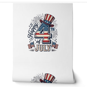 Papier Peint Chapeau patriotique vintage Happy 4 juillet vecteu