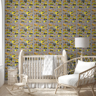 Papier Peint Chariots de construction Motif Garçons Nursery Cha