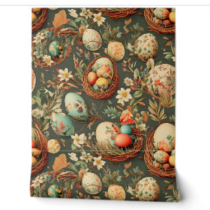 Papier Peint Charmant motif motif pâques vintage (AI)