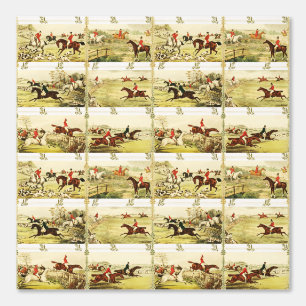 Papier Peint Chasse aux chevaux vintages et aux chiens