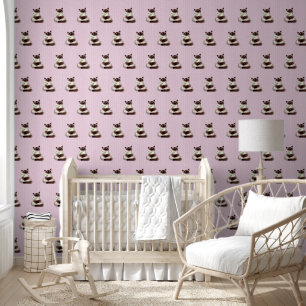 Papier Peint Chat avec Fleur