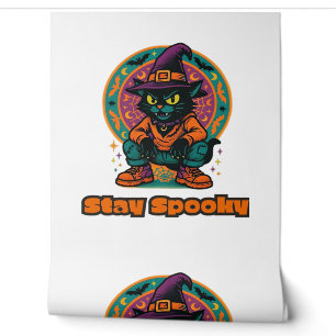 Papier Peint Chat d'Halloween Éffrayant et élégant inspiré Feli