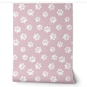 Papier Peint Chatouilleux Chien de Chat Empreintes de pattes Bl