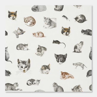 Papier Peint Chats Kittens Mice Chat Lady Chinoiserie Toile